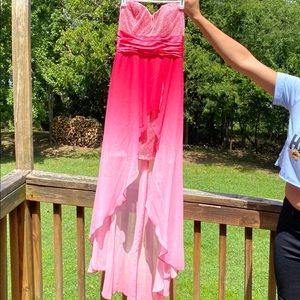 ombré pink prom dress